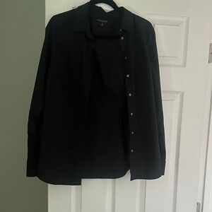 Banana Republic Black Button-Front Shirt tall